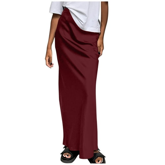 Long Skirts For Women Trendy Sevevn Fashion Women Solid Color Skirt Sagging Sensation Fish Tail Longuette Long Flowy Skirts For Women