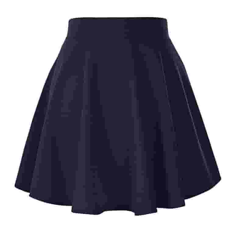 【Anyone more】Skirt Black Blue Pleated Mini Skirt Long Skirts For Women's Solid Color Basic Versatile Stretchy