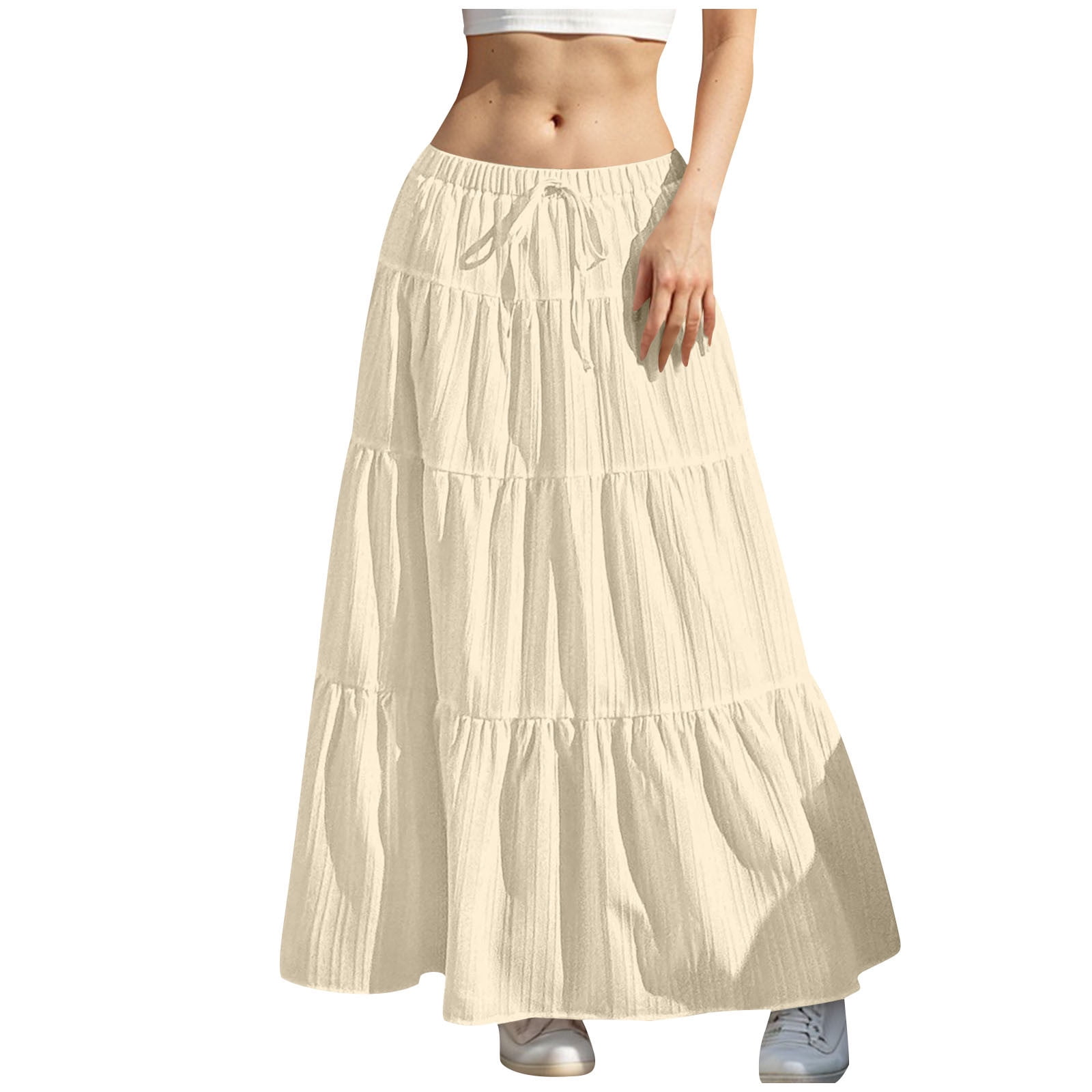スカート High-Waist Tiered Long Skirt High-Waist Tiered Long Skirt