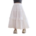thumbnail image 1 of Long Skirts for Girls Flowy Lace Elastic Waisted Beach A-Line Long Skirts with Pockets Size 3-14, 1 of 8