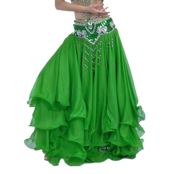 Long Skirts for Traditional Belly Dance Classes Performance Stage Green