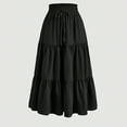 thumbnail image 1 of Long Skirts for Women 2026 Summer High Waist A Line Tiered Maxi Skirt Casual Elegant Beach Vacation Clothes Black XL, 1 of 5