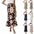 thumbnail image 1 of Long Skirts for Women Comfort Waist Floral A Line Skirts Summer Lightweight Wedding Guest Party Causal Skirts, XL, 1 of 8
