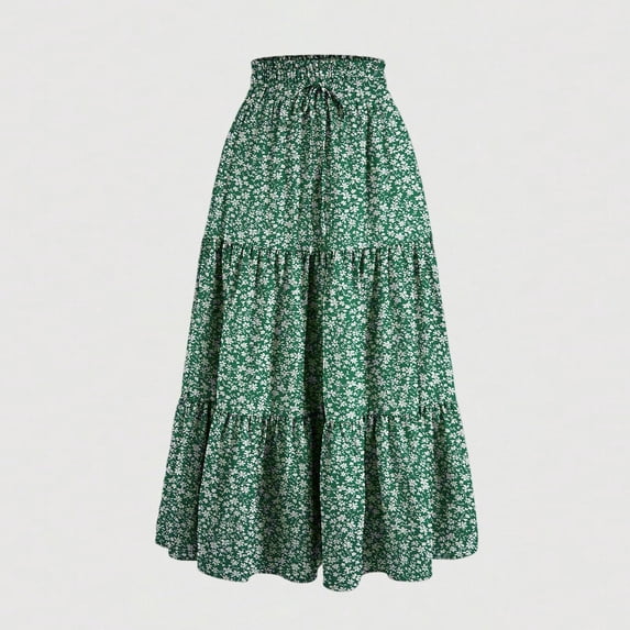 Long Skirts for Women Flowy Boho Tiered Renaissance Maxi Skirt with Pockets
