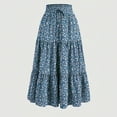 thumbnail image 1 of Long Skirts for Women Flowy Boho Tiered Renaissance Maxi Skirt with Pockets, 1 of 9