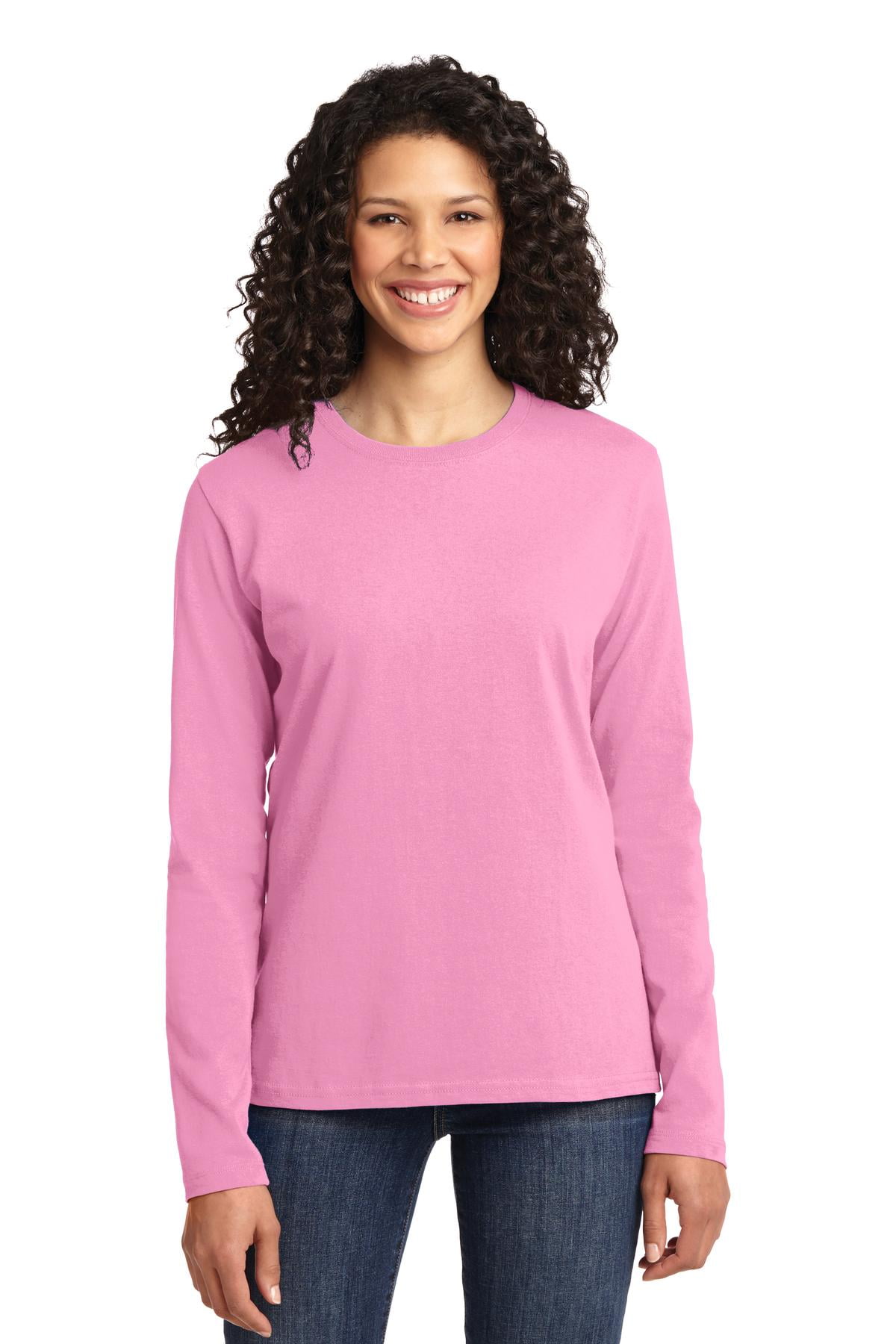 Long Sleeve 54oz 100% Cotton TShirt - Walmart.com