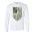 thumbnail image 1 of Long Sleeve Adult T-Shirt Camo Camouflage American Flag Patriotic Support DT, 1 of 2