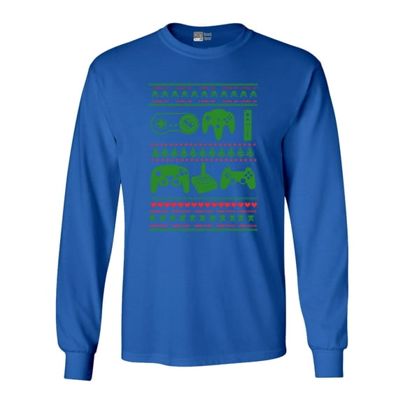Long Sleeve Adult T-Shirt Controller Video Games Ugly Christmas Funny DT