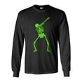 thumbnail image 1 of Long Sleeve Adult T-Shirt Dabbing Skeleton Halloween Funny Humor Costume DT, 1 of 2
