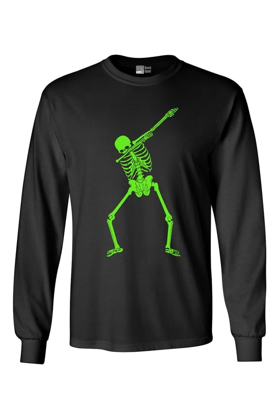 Long Sleeve Adult T-Shirt Dabbing Skeleton Halloween Funny Humor Costume DT