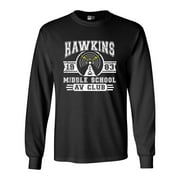 Long Sleeve Adult T-Shirt Hawkins Lab Middle School 1983 AV Club Parody Funny DT