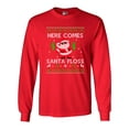 thumbnail image 1 of Long Sleeve Adult T-Shirt Here Comes Santa Floss Dance Christmas Funny DT, 1 of 2