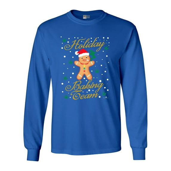 Long Sleeve Adult T-Shirt Holiday Baking Team Gingerbread Christmas Holidays Funny DT