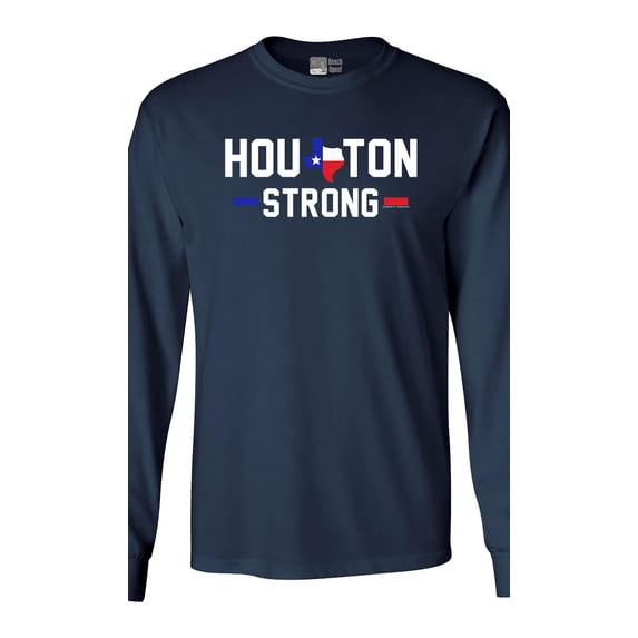 Long Sleeve Adult T-Shirt Houston Strong Map 2017 Survivor DT