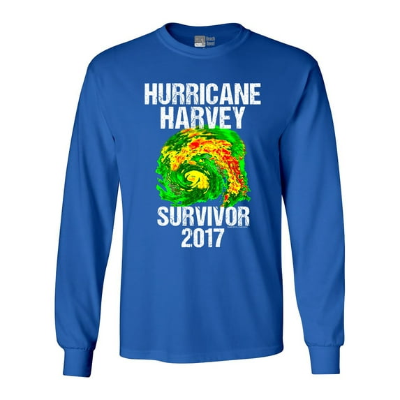 Long Sleeve Adult T-Shirt Hurricane Harvey Storm Survivor Houston Texas 2017 DT