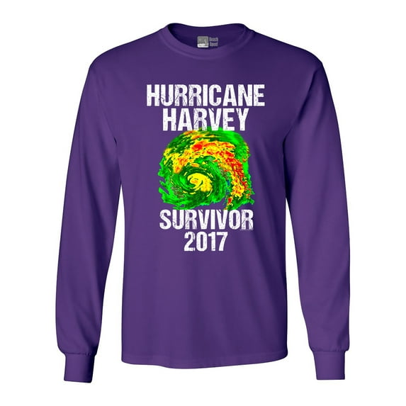 Long Sleeve Adult T-Shirt Hurricane Harvey Storm Survivor Houston Texas 2017 DT