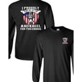 thumbnail image 1 of Long Sleeve Adult T-Shirt I Proudly Stand For The Flag Kneel For The Cross Front Back DT, 1 of 4