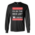 thumbnail image 1 of Long Sleeve Adult T-Shirt I'm On The Nice List Santa Christmas Holiday Funny DT, 1 of 2