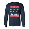 thumbnail image 1 of Long Sleeve Adult T-Shirt I'm On The Nice List Santa Christmas Holiday Funny DT, 1 of 2