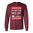 thumbnail image 1 of Long Sleeve Adult T-Shirt I'm On The Nice List Santa Christmas Holiday Funny DT, 1 of 2