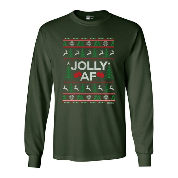 Long Sleeve Adult T-Shirt Jolly AF Christmas Holidays Funny DT