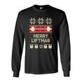 thumbnail image 1 of Long Sleeve Adult T-Shirt Merry Liftmas Workout Christmas Holiday Funny DT, 1 of 2