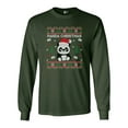 thumbnail image 1 of Long Sleeve Adult T-Shirt Merry Panda Christmas Cute Bear Funny DT, 1 of 2