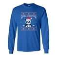 thumbnail image 1 of Long Sleeve Adult T-Shirt Merry Panda Christmas Cute Bear Funny DT, 1 of 2