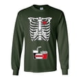 thumbnail image 1 of Long Sleeve Adult T-Shirt Skeleton Junk Food Burger Fries Softdrinks Snack Funny DT, 1 of 2
