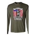 thumbnail image 1 of Long Sleeve Adult T-Shirt Stand For The Flag Kneel For The Cross Army USA DT, 1 of 2
