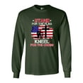 thumbnail image 1 of Long Sleeve Adult T-Shirt Stand For The Flag Kneel For The Cross Flag USA DT, 1 of 2