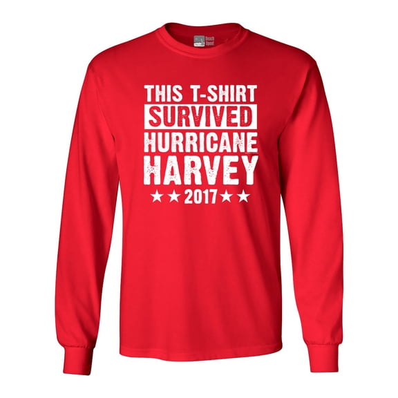 Long Sleeve Adult T-Shirt This T-Shirt Survived Hurricane Harvey Houston Texas 2017 DT