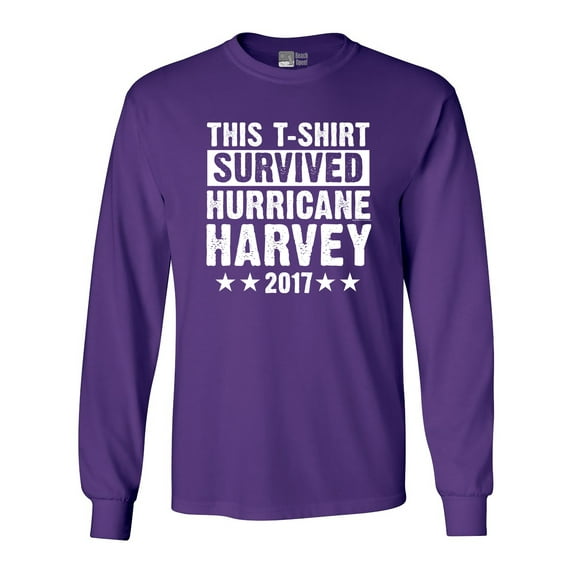 Long Sleeve Adult T-Shirt This T-Shirt Survived Hurricane Harvey Houston Texas 2017 DT