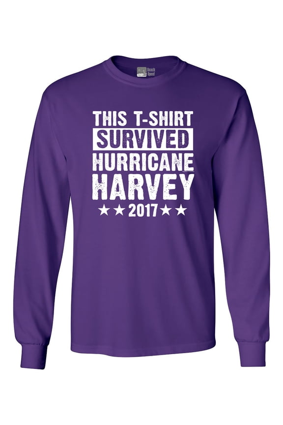 Long Sleeve Adult T-Shirt This T-Shirt Survived Hurricane Harvey Houston Texas 2017 DT