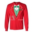 thumbnail image 1 of Long Sleeve Adult T-Shirt Tuxedo Christmas Holidays Costume Funny DT, 1 of 2