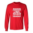thumbnail image 1 of Long Sleeve Adult T-Shirt Weekend Forecast Camping With A Chance Of Drinking DT, 1 of 2