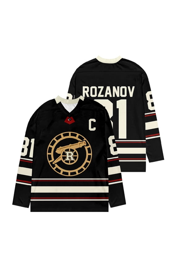 Long Sleeve Athletic Jersey - Unisex Team-Inspired Sports Top with Striped Cuffs & Number Design for Casual & Active Wear,Black M