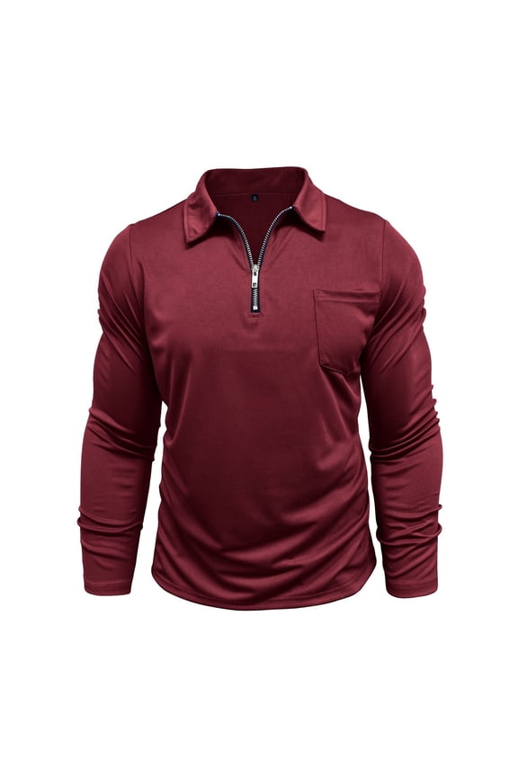 Long Sleeve Athletic Performance Shirt Zipper Pocket Pullover Top for Sports and Casual Wear XL
