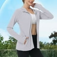 thumbnail image 1 of Zunfoe Long Sleeve Athletic Shirts for Women Lightweight Summer Athletic Jacket Quick-Dry Sun Protection Clothing for Outdoor Hiking Gray M, 1 of 8