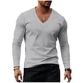 thumbnail image 1 of Long Sleeve Athletic V Neck T Shirts For Men Summer Resort Gym Commute Errands Lounge Weekend Daily Wear Lightweight Breathable Easy Care Clean Style Everyday Comfort, 1 of 6