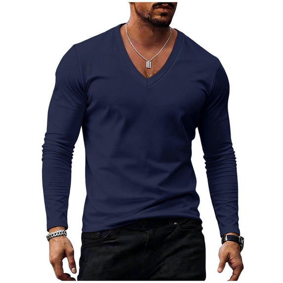 Long Sleeve Athletic V Neck T Shirts For Men Summer Resort Gym Commute Errands Lounge Weekend Daily Wear Lightweight Breathable Easy Care Clean Style Everyday Comfort