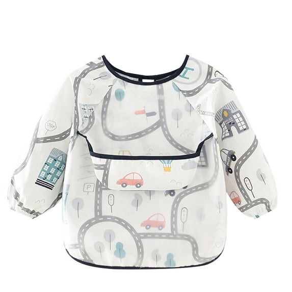 Long Sleeve Baby Bibs, Waterproof Sleeved Bibs for Eating Feeding, Toddler Baby Girls Boys Smock Bibs