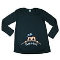 thumbnail image 1 of Long Sleeve Baby Boy Peek A Boo Cute Future Mom Mommy Maternity DT T-Shirt Tee, 1 of 2