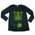 thumbnail image 1 of Long Sleeve Baby Skeleton Frankenstein Halloween Funny Maternity DT T-Shirt Tee, 1 of 2