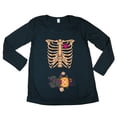 thumbnail image 1 of Long Sleeve Baby Skeleton Witch Halloween Horror Funny Maternity DT T-Shirt Tee, 1 of 2
