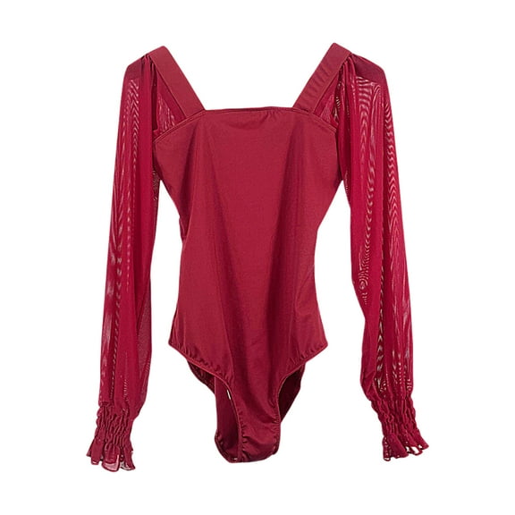 Long Sleeve Ballet Dance Leotard Stretch Gymnastics Bodysuit Top Dance Clothings for Adult Women Ballerinas Leotards