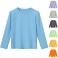 thumbnail image 1 of Long Sleeve Base T-Shirt for Children,Children's Solid Color Round Neck Long Sleeved Top Medium And Large Children's Casual And Comfortable Base Shirt 2-13 Years, 1 of 7