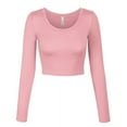 thumbnail image 1 of Long Sleeve Basic Crop Top Round Neck With Stretch, 1 of 164