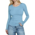 thumbnail image 1 of Long Sleeve Basic Tops for Women Pack Crew Neck Layer Slim Fit Y2k Tops Soft Cotton Long Sleeve Basics Fall Shirts Layering Tight Basic Thermal Tee Streetwear, 1 of 7
