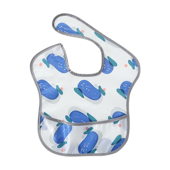 Long Sleeve Bib,Baby Toddler Waterproof Sleeved Bib for 6-30 Months Reusable with Catch-all Pocket,Color:Blue3